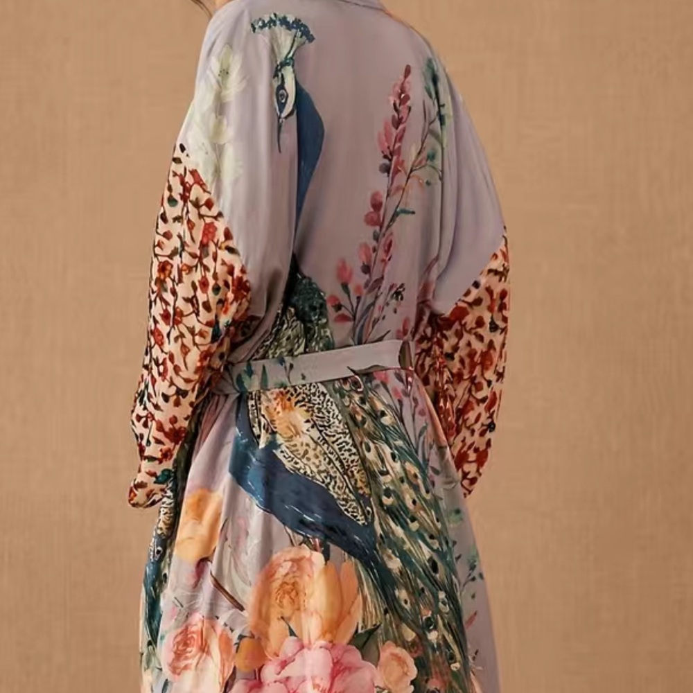 Peacock kimono robe - Picture 1 of 11